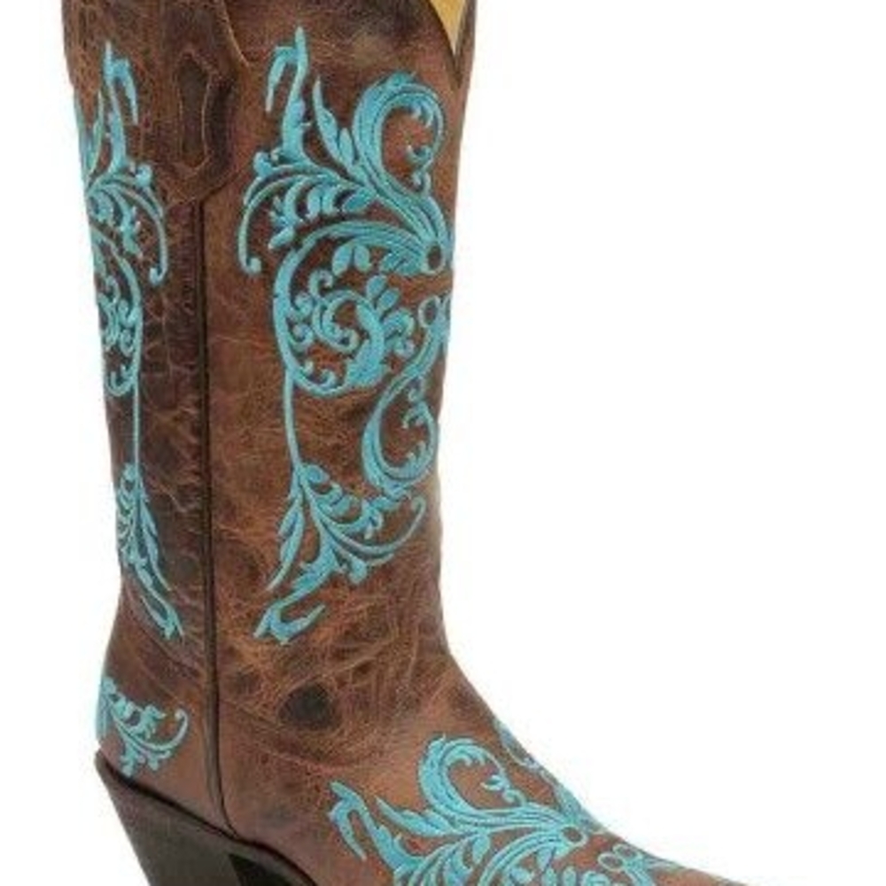 Corral Brown and Blue Heeled Boots